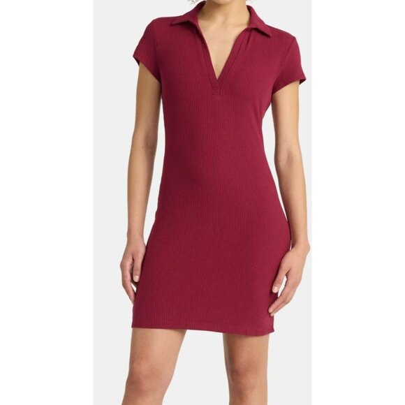 No Boundaries Womens Ribbed Polo Dress Large (12-14) Stretch - Picture 1 of 7